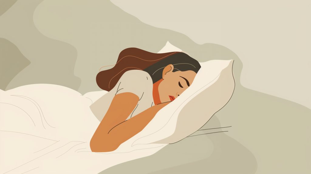 slapende vrouw in bed