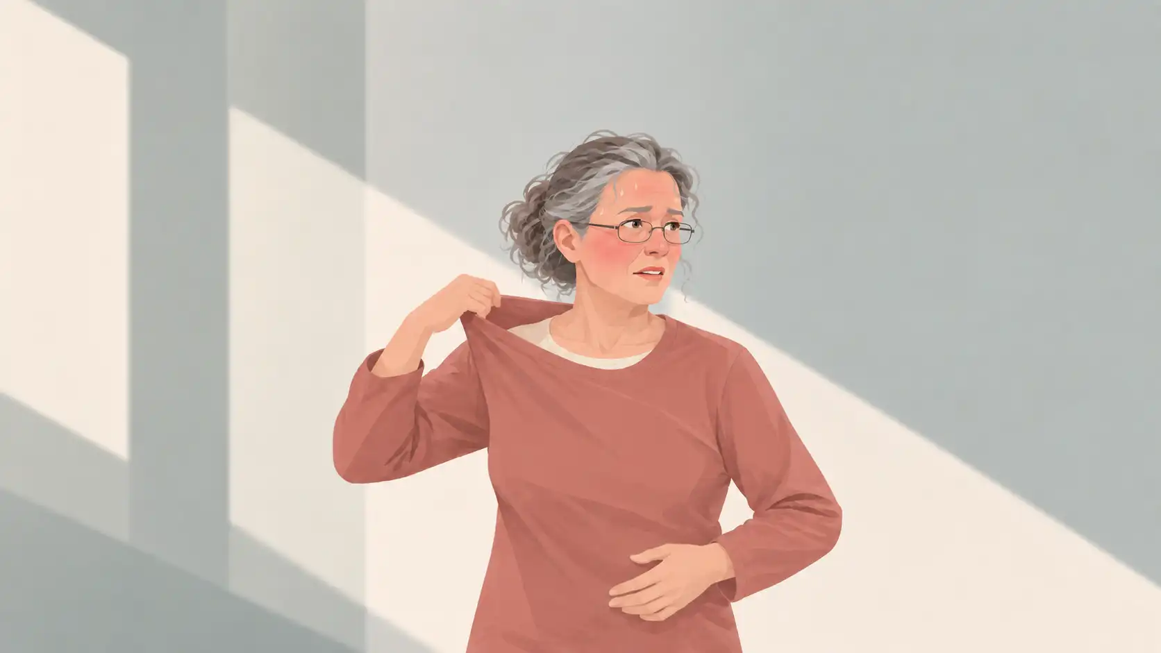 vrouw met opvlieger achter haar bureau